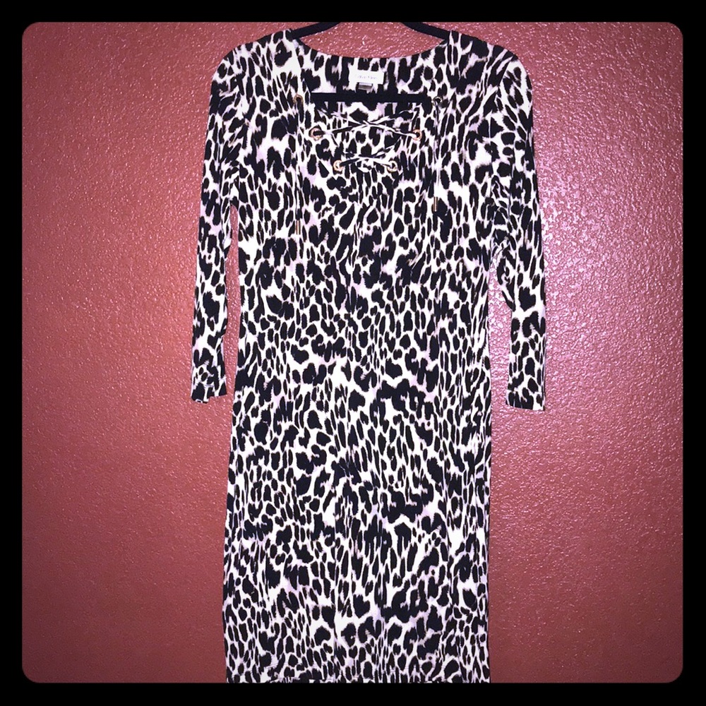 Calvin Klein Leopard lace up dress